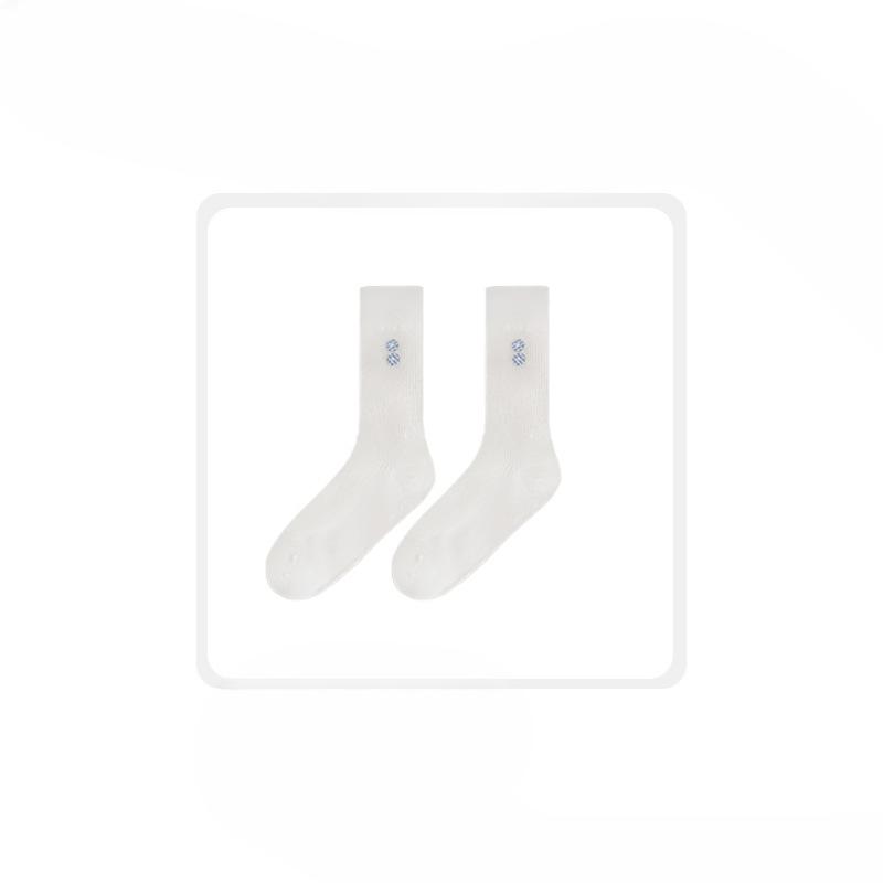Female Spring and Summer New Product Pure Color Button All Kinds of Smoke In The Tube Cotton Socks