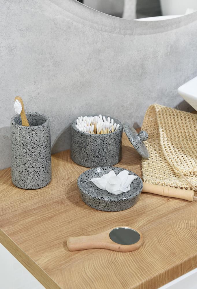 Bathroom mug Q-BATH PREMIUM DECOR 1555 terrazzo gray