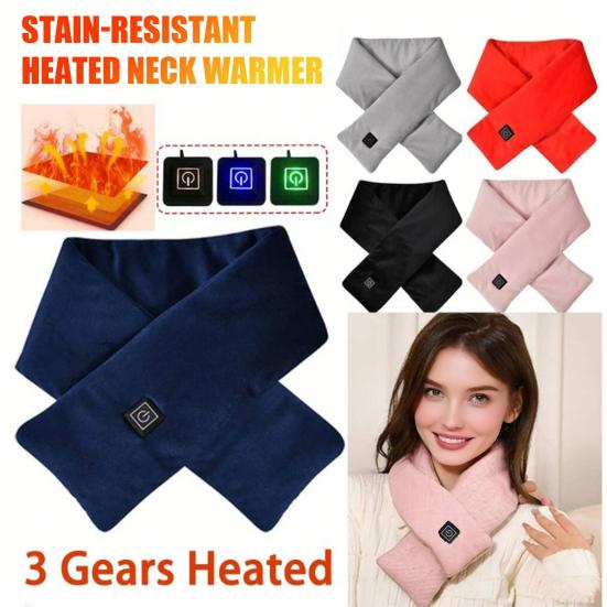 Heated Scarf Waterproof Fabric Fast Heating Electric Heated Scarf Rechargeable 3 Temp Settings Winter Scarf