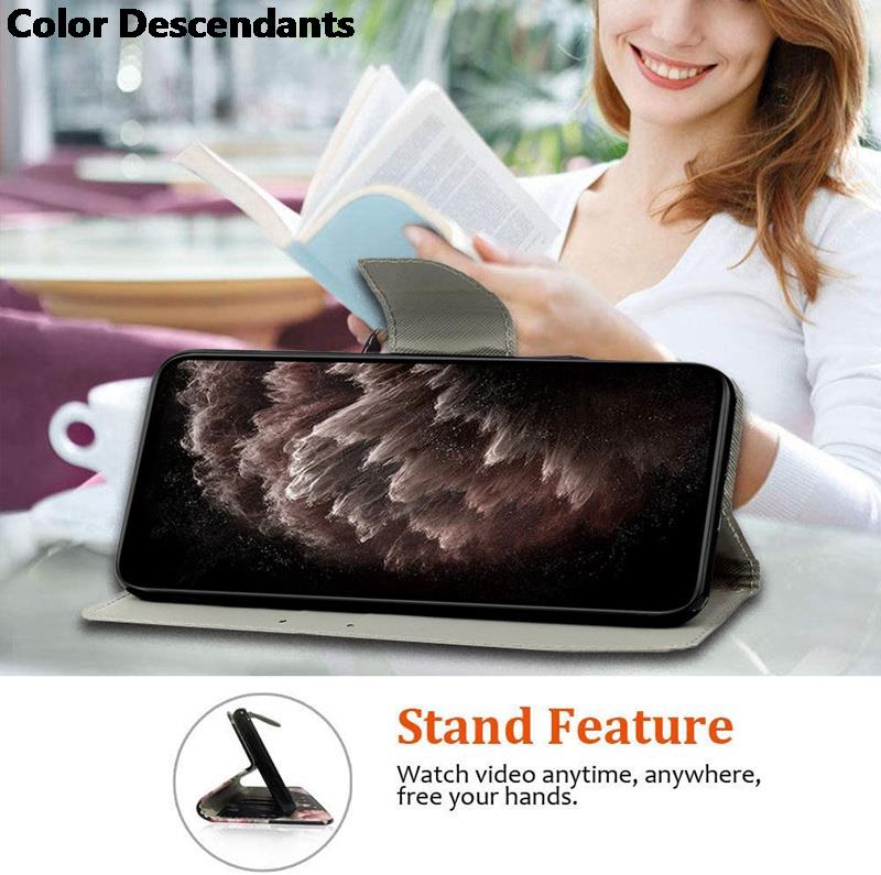 Painted Leather Case for Redmi Note 8 9 10 11 Pro 9S 9C 9A 9T Flip Wallet Card Slot Holder Phone Book Cover Flower Cat