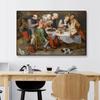 Большой винтажный постер с масляной живописью, певцы Бахуса, забавные принты, Иероним Босх, холст, картина, кухонное настенное художественное украшение