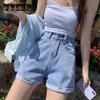 Summer Denim Shorts Women's Loose High Waist Was Thin, Wild Wide-leg Curled A-line Version Type Denim Ladies Shorts with Waist Was Thin