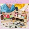 Wooden Childrens Play Kitchen Ice Cream Stand With Interactive Design For Kids Gift