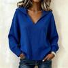 Women Casual V Neck Long Sleeve Pullover Knit Sweater For Autumn Winter