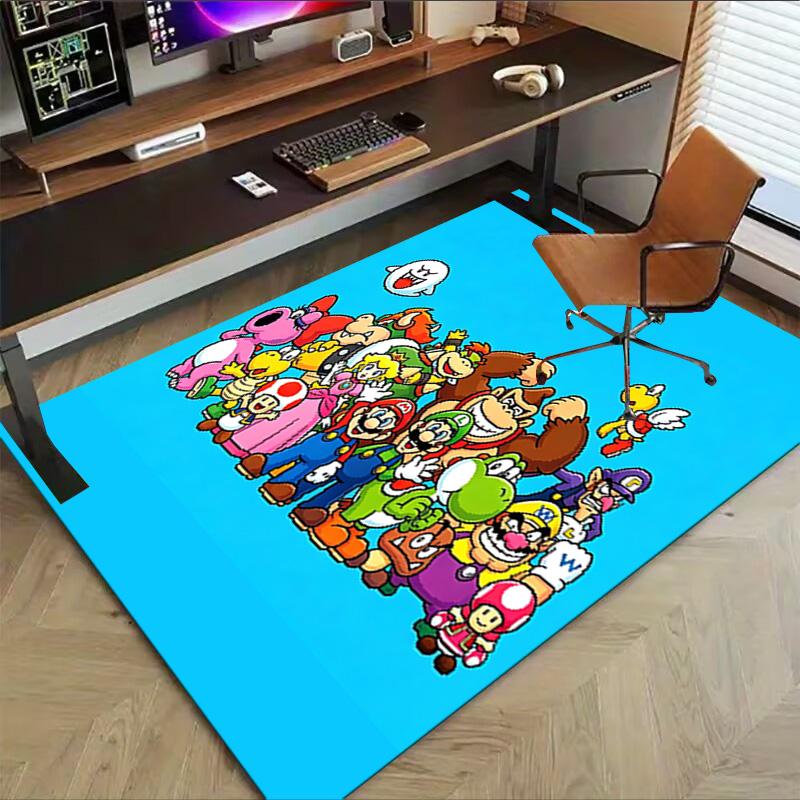 Super Mario Characters Carpet For Playroom Bedroom Living Room Sofa Home Decorkids Game Area Rug Nonslip Floor Mat