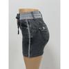 Женская джинсовая короткая юбка Collision Color Drawstring Wrap Hip