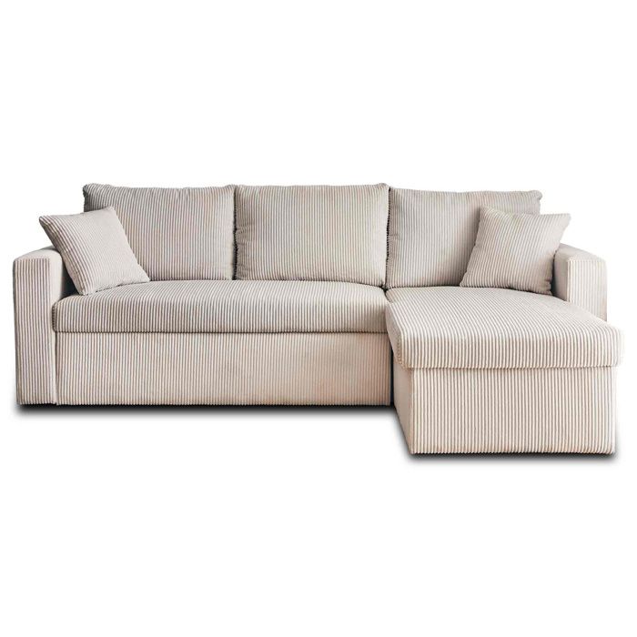 Cyrus - 4-seater reversible corner sofa - convertible with chest - in corduroy - Beige