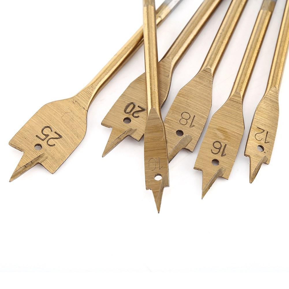 6 шт. Лопаточные сверла из высокоуглеродистой стали для деревообработки, плоские сверла для сверления, расточные инструменты 1025 мм