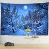 После снега лес ночной вид гобелен настенный богемный мистический колдовство искусство эстетика комнаты домашний декор