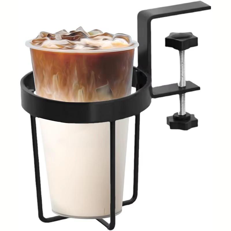 Металлический настольный держатель для напитков, держатель для стакана на столе, держатель для стакана на приставном столике, зажим для крепления на столе и держатель из нержавеющей стали