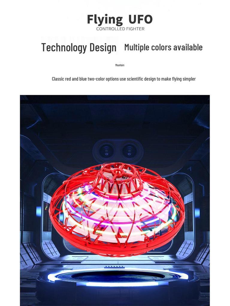 Летательный аппарат с сенсорным управлением жестами в форме НЛО: Игрушка летающая тарелка с пультом дистанционного управления и долгим сроком службы батареи для детей