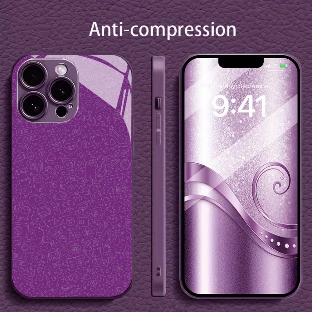 Фиолетовый Белый Лайн-арт Дудл для чехла iphone для чехла iphone 17 Модный Чехол fundas Стекло для iPhone 17 16 15 14 13 pm Pro Plus