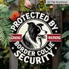 2D Flat Round Aluminum Sign, "Border Collie Warning", Is Very Suitable As A Home Decoration At The Entrance, Suitable for Villages, Farms, Kitchens