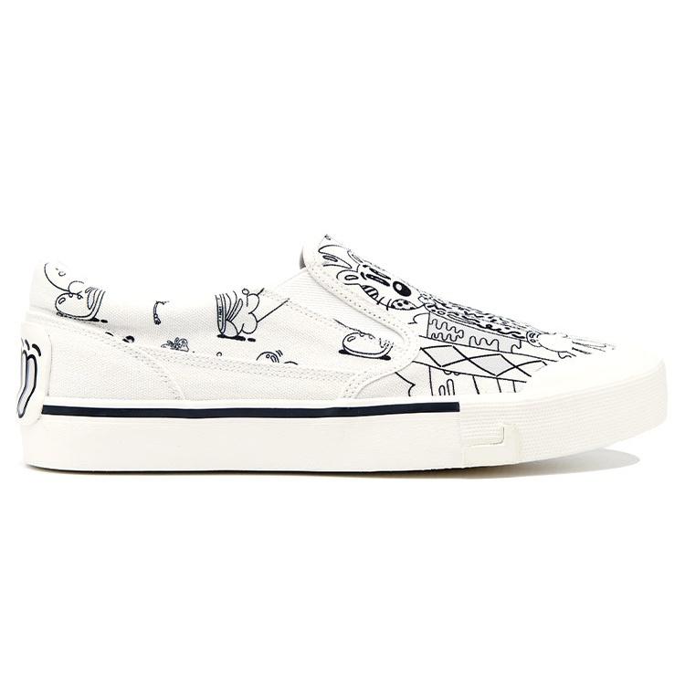 (WMNS) Кеды для скейтбординга Li-Ning Boogle x Steven Harrington 'Белый Черный' Женские AECR072-3