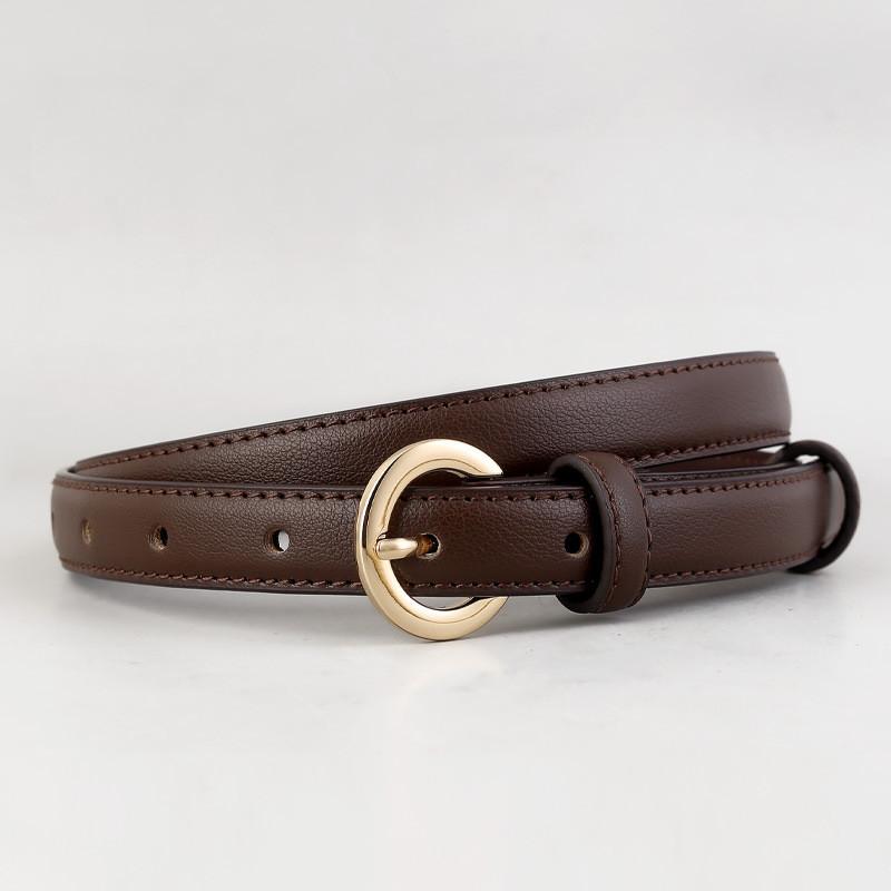 Leather Womens Belt With Alloy Pin Buckle For Casual Dress And Business Attire