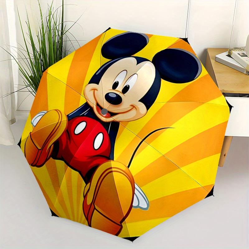 1pc Mickey Mouse Folding Umbrella - Compact Travel Umbrella with 8-Rib Design, Manual Open/Close yy250728038