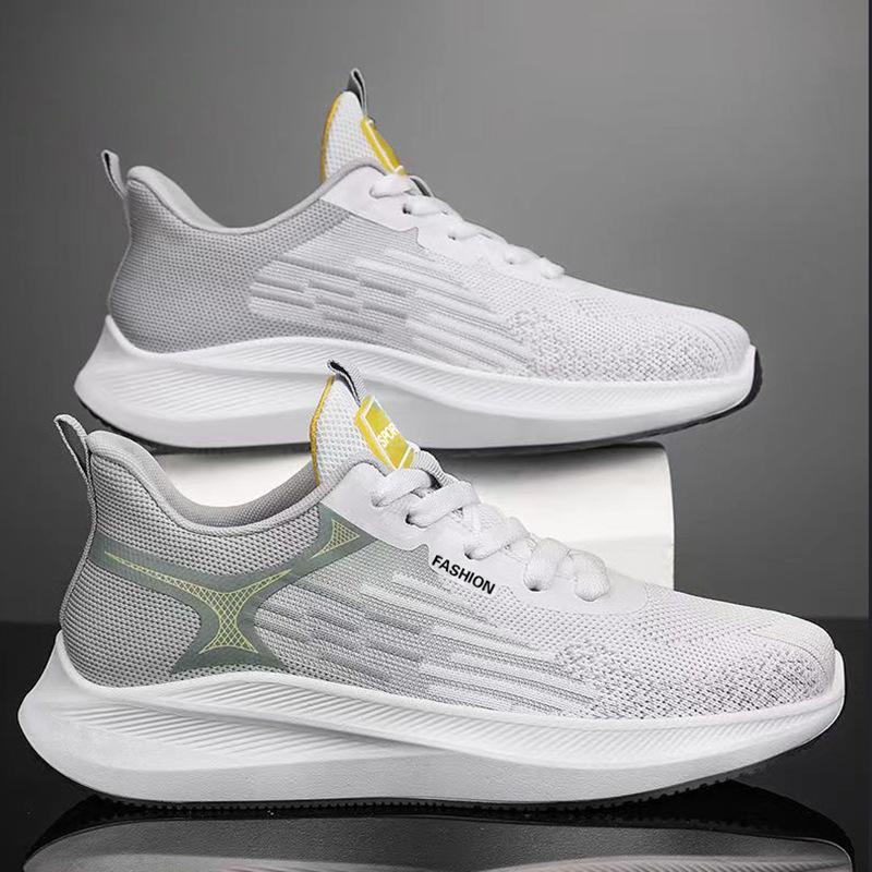 Spring Men's Shoes 2025 New Mesh Fly-woven Sports Shoes Men's Summer Breathable Casual Versatile Travel Shoes