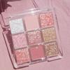 9 Colors Warm Toned Eyeshadow Palette Pink Palette Matte Glitter Eyeshadow Palette Smoky Eye Shadow Eye Pigments Palette