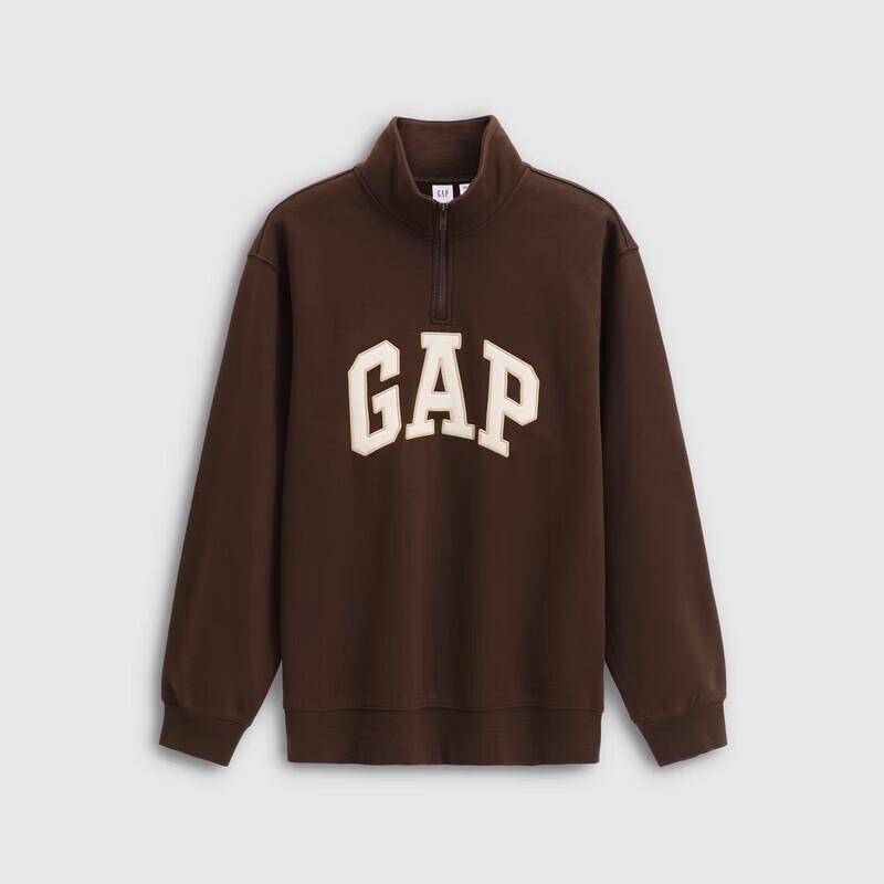 Gap Unisex Logo Fleece Half-Zip Stand Collar Sweatshirt