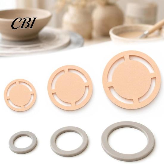 Clay Tool for Pottery 3Pcs Foot Ring Shaping Set, Ceramic Base Trimming Template, Studio Shaper Mugs Cups, 4/6/8cm Geometric Wheel Throwing