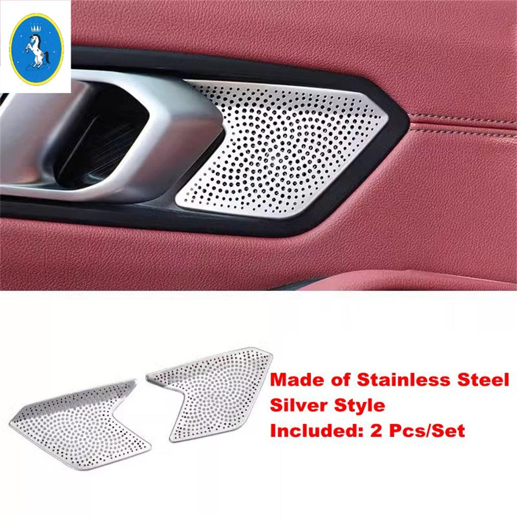 For BMW 3 Series G20 - 2024 Stainless Steel Car Inner Door Handle Bowl Audio Stereo Tweeter Speaker Cover Trim Accessories