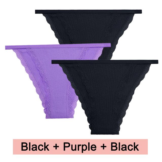3PCS/Set Lace Women Panties Cotton Underwear Female Lingerie Sexy Panties for Female Intimates Finetoo Ladies Lace Pantys S-XL