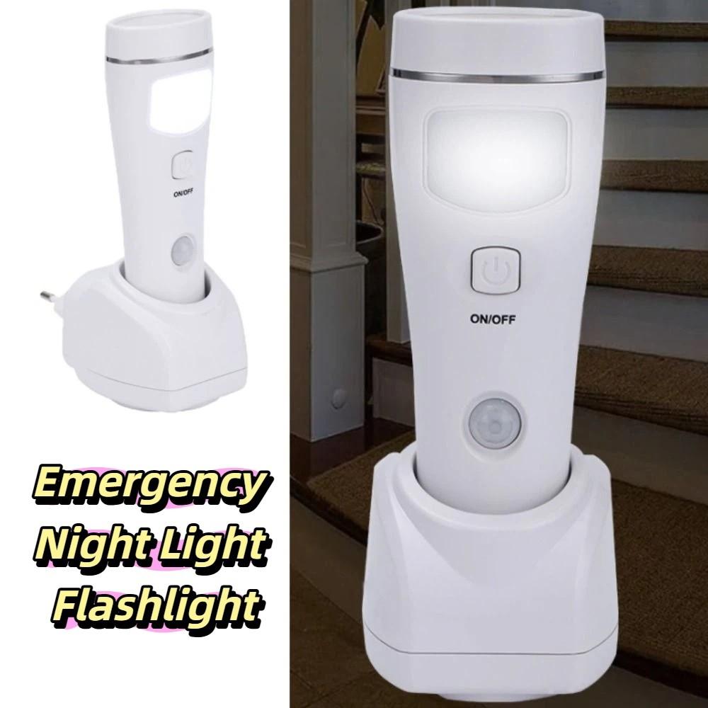 Motion Sensor LED Emergency Lights Rechargeable Power Outage Light 4-in-1 Plug-in Flashlight Night