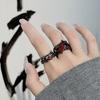 Love Rose Personality Retro High-End Flower Ring Niche Design Dark Open Index Finger Ring