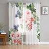 Роскошные шифоновые прозрачные шторы ручной работы с акварельными цветами для гостиной, спальни, украшения, оконные вуали, тюлевые занавески
