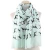 European and American new cute dog animal print pattern scarf women's long scarf shawl