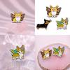 Charming Alloy Brooch In Cute Dog Design From Cartoon Animal Butterfly Series For Trendy Outfits