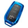 [MKMC] Smart Key Case, TPU Material, Compatible with Toyota Cars, New Prius, Alphard, Vellfire Crown, Harrier, Custom Parts (Blue), Blue