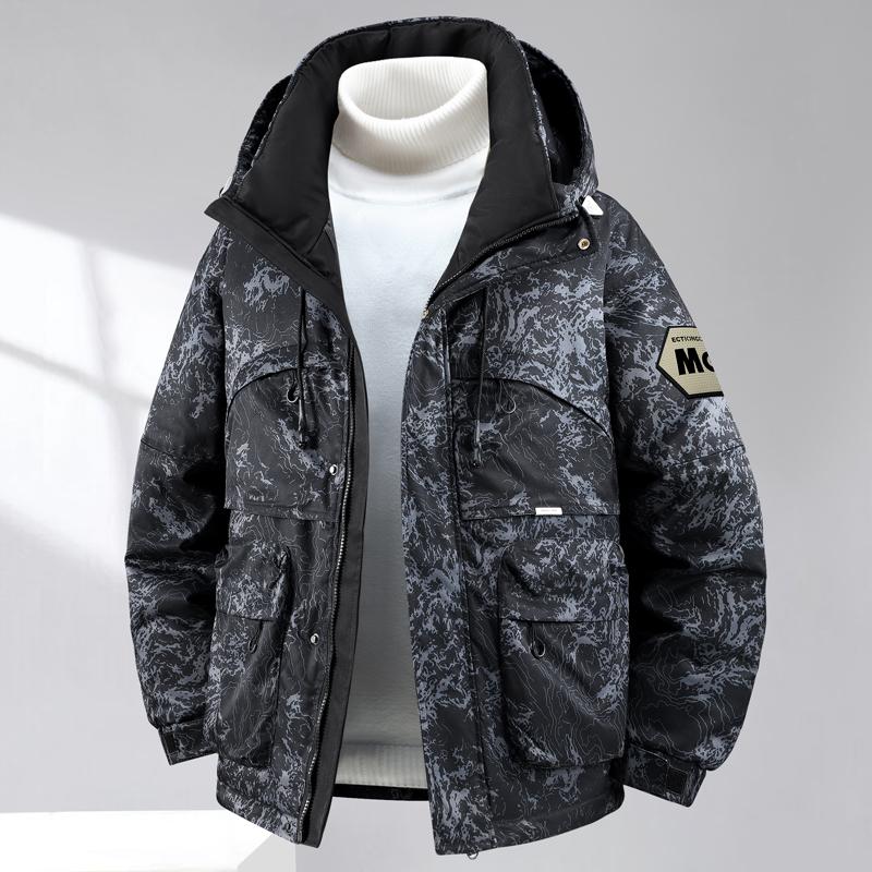 Большие размеры 5XL-11XL Модные мужские парки оверсайз Зимнее пальто с капюшоном Повседневная свободная теплая верхняя одежда Мужские куртки