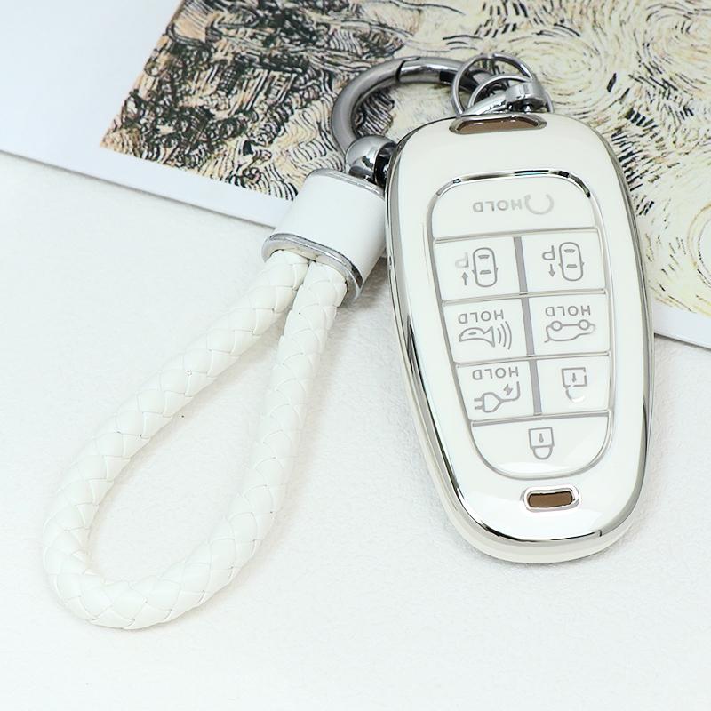 4 5 6 7 8 Кнопок TPU Оболочка для Пульта Ключа Брелок Чехол Крышка для Hyundai 2020-2021 Sonata Nexo DN8 Santa Fe TM Tucson NX4 Staria Ioniq