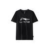 Li Ning Logo Print Sports Round Neck T-Shirt Men Tops Black AHSS775-1