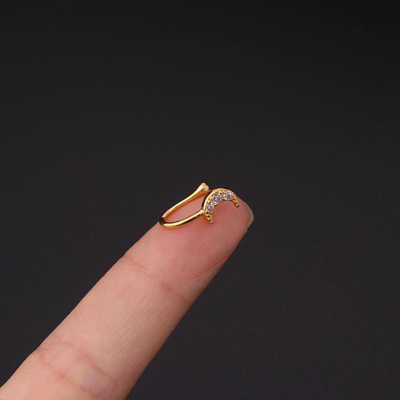 1 Циркон Перфорированное кольцо в носу Зажим для носа Женские украшения для тела Трендовые серьги в форме сердца Зажим в форме креста с цветком Кольцо в носу Манжеты Ювелирные изделия для тела Серьги