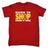 Мужская забавная футболка с принтом «Рожден для шопинга»