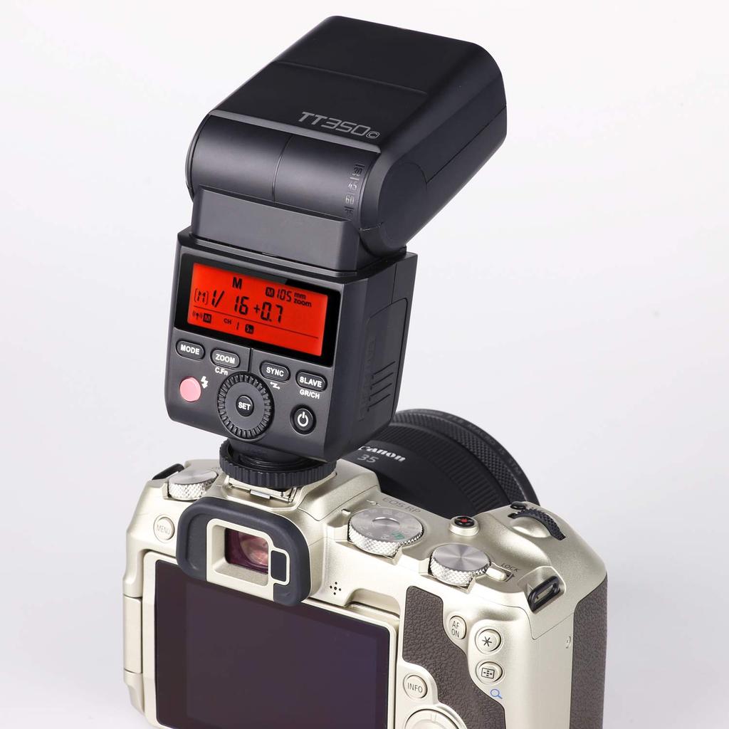Вспышка GODOX TT350 для Ведущее число TTL беспроводная TT350C [ ] Canon, 36, совместимая, Встроенная 2.4ГГц X-система