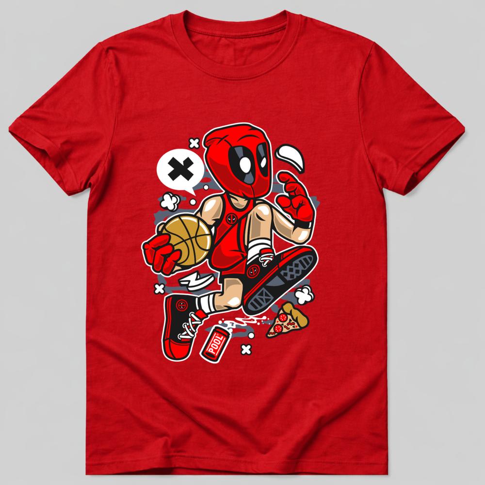 Red Mask Basketball Player TShirt Cartoon Parody Graphic Tee Unisex Adult Kids