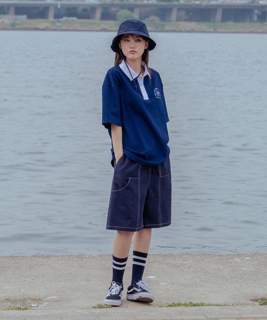 DAYLIFE Logo Carpenter Half Pants (Navy)