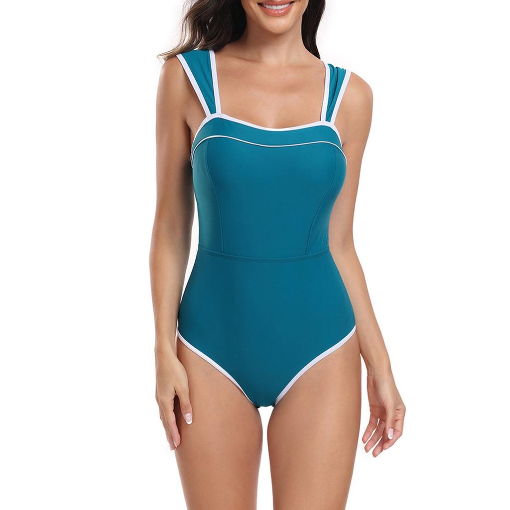 Женская мода, сексуальный спортивный быстросохнущий цельный бикини, однотонный купальник