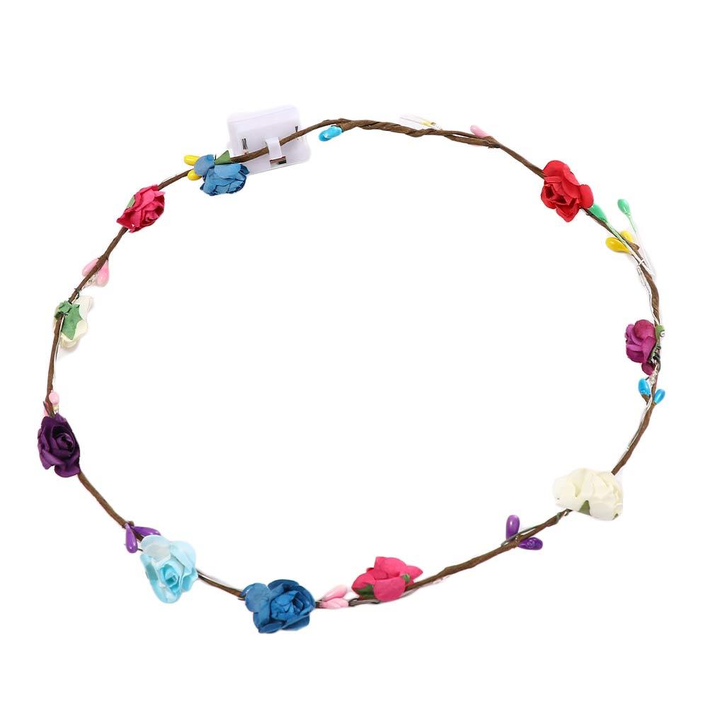 Светящийся венок для невесты, на день рождения, светящиеся цветочные венки, венок, повязка на голову, пляжная повязка на голову