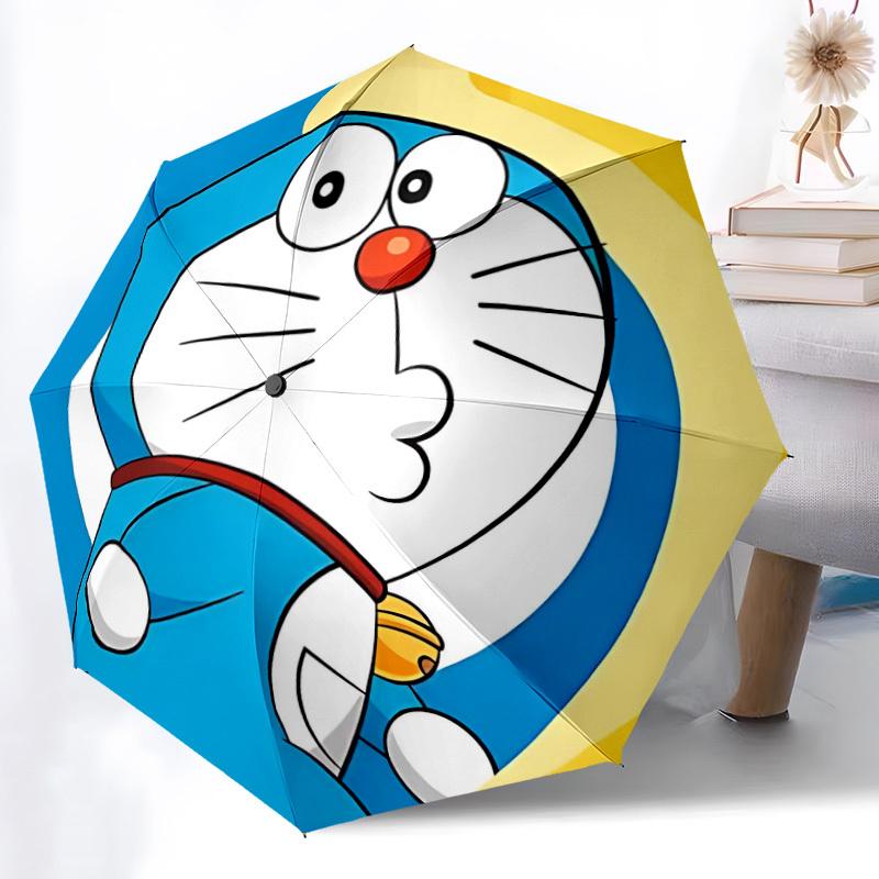 1pc Doraemon Bot Automatic Open/Close Umbrella Compact Travel Umbrella, 8 Rib Heavy Duty, Perfect for Women & Men a0923156