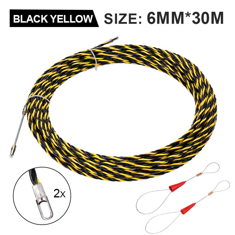 6mm 5M-50M Cable Push Puller Threader Electrical Wire Guide Device Puller Lead Wiring Installation Tool With 2pcs Wire Harness