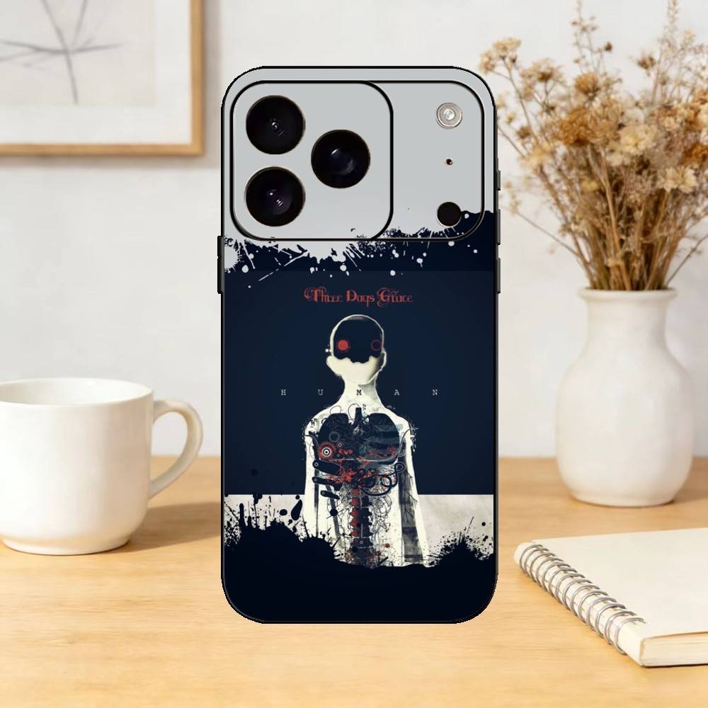 TDG Rock Band T-Three Days Grace Phone Case For iPhone 17,16,15,14,13,12,11 Plus,Pro Max,SE4Soft Silicone Black Cover