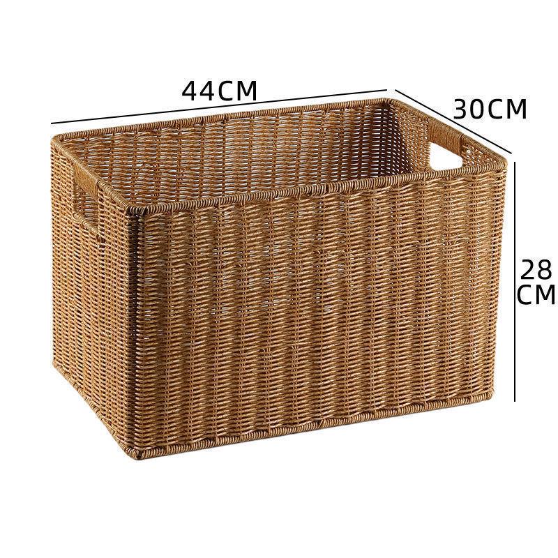 Плетеная коробка для хранения: Универсальная корзина для организации книг, журналов, закусок, игрушек и многого другого в гостиной или кабинете.