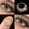 FUNSACHY 2pcs Colored Contact Lenses for Eyes Brown Color Makeup Contacts Lens Fashion Beautiful Cosmetic Gray Pupil Yearly Use