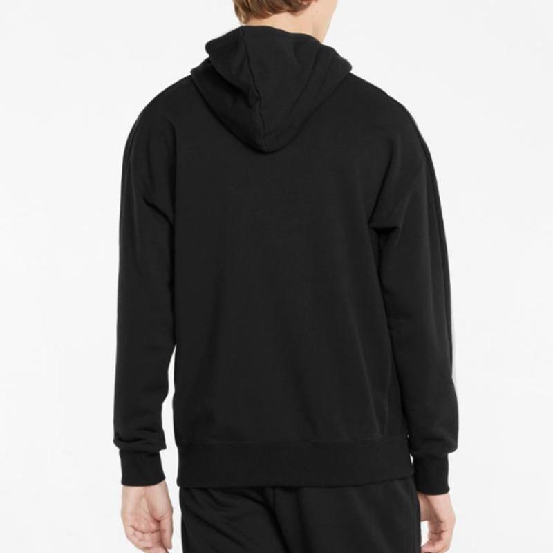 Puma Толстовка с капюшоном из хлопка с кулиской и логотипом, унисекс, черная 535374-01