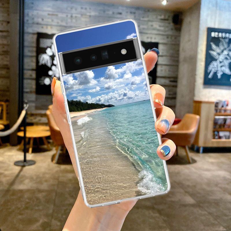 Море голубое небо пляж для Google Pixel 8 7 6 Pro 6A 5 4 5A 4A 3A XL 5G чехол для телефона силиконовый противоударный мягкий прозрачный чехол Fundas