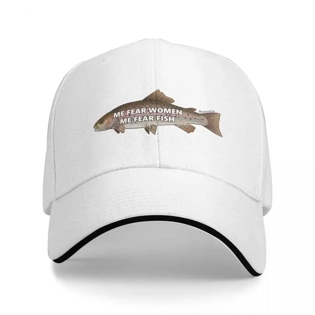 me fear Women me fear fish Baseball Cap Hat Luxury Brand cute Custom Cap Womens Hats For The Sun Unisexs